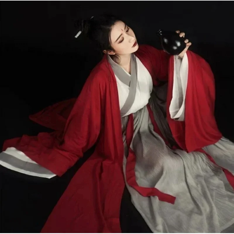 

Одежда Большой Красный Hanfu Мужчины Женщины Ученый Бессмертный и Элегантный Древний Стиль Xiake Косплей ir;l5
