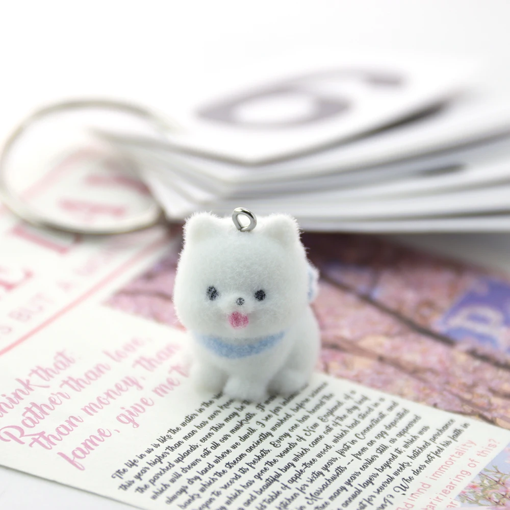 30pcs Flocking Resin Puppy Charms Plush Doll Pendant for Necklace Earrings Keychain Making DIY Jewelry Accessories Wholesale