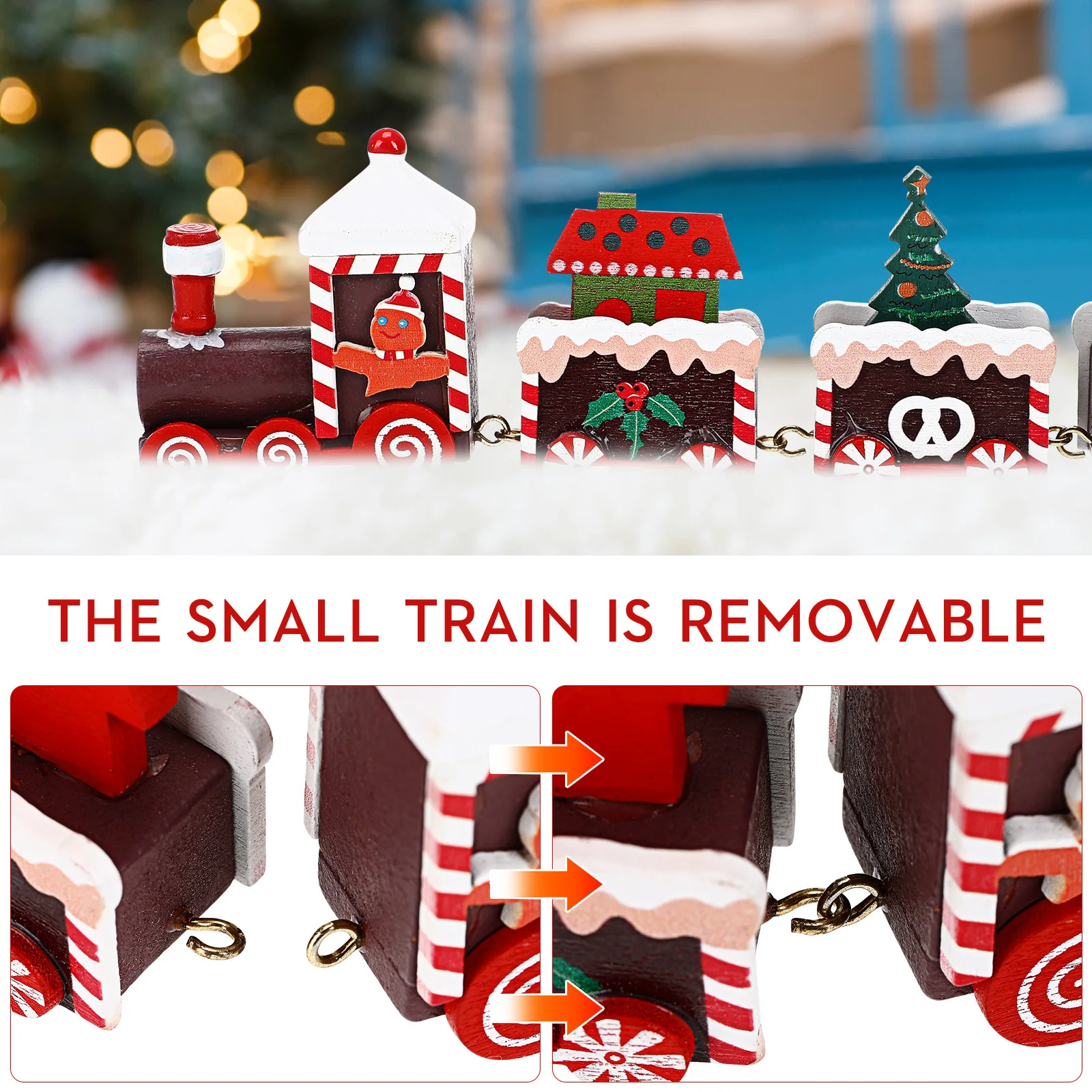 1 pz piccolo treno in legno unico decorazione artigianale di Natale torta di compleanno creativa decorazioni per il desktop di Natale fornitura natalizia ornamento festivo