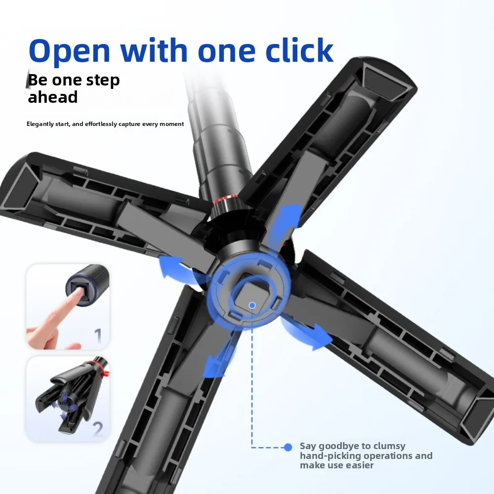 F07 Zoom Selfie Stick Travel المحمولة الطابق رباعية الهاتف المحمول مساعد الصور المستقرة، بلوتوث التحكم عن بعد التكبير #4