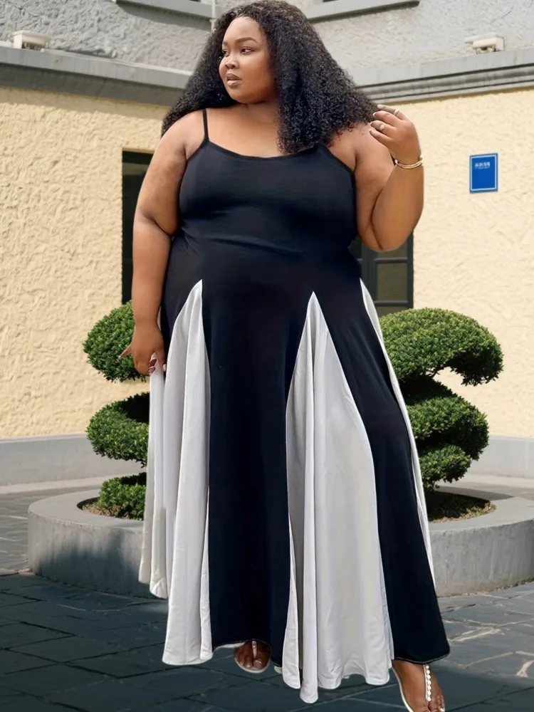 

5XL 4XL Одежда больших размеров Платья Женские халаты на тонких бретельках Лето Весна Свободное уличное стильное повседневное платье макси большого размера