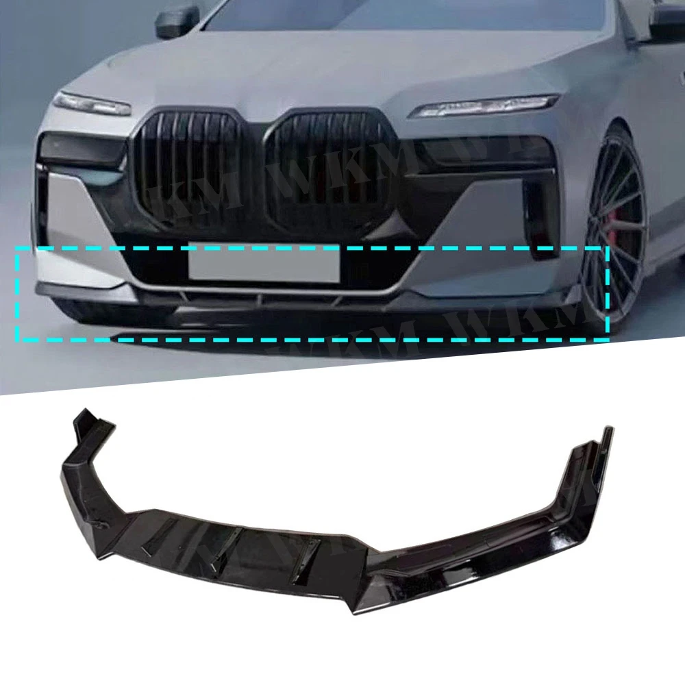 

ABS Front Lip Spoiler Front Chin Spoiler Splitter Diffuser Cover Guard Tuning Protector For BMW 7 Series G70 Sport 2023+