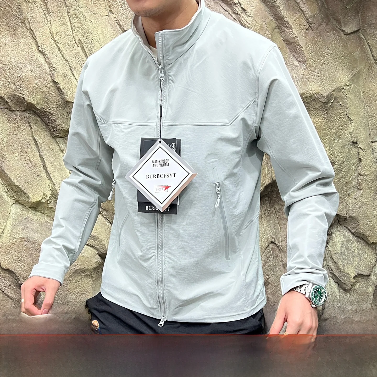 

Dingli Main Prtion 3D стерео пошив элитный тепловой мужской осенний уличный воротник софтшелл водонепроницаемый джерт