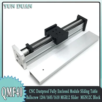 CNC linear rail dustproof fully enclosed module sliding table Ballscrew 1204/1605/1610 MGR12 slider MGN12C block Router XYZ