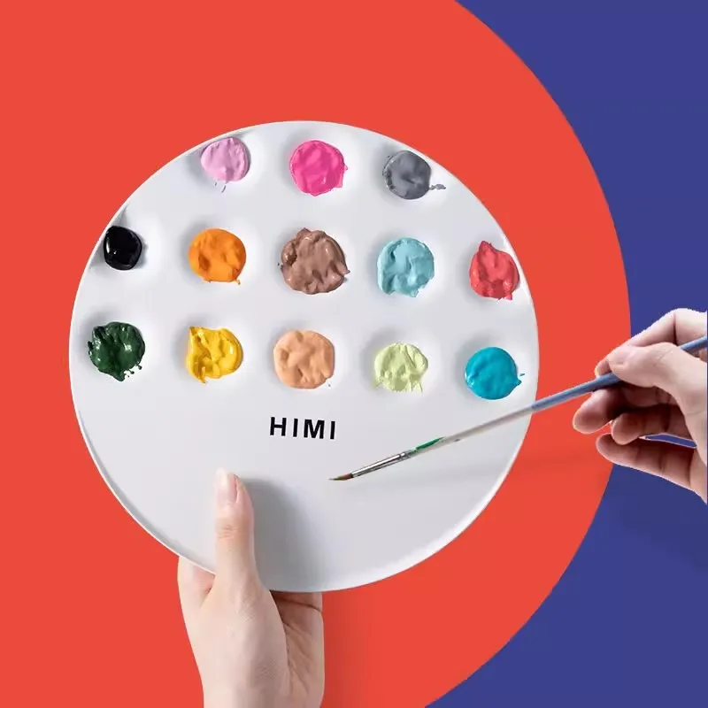Himi Paint Palette Professional Empty 13 Grids Plastic Paint Palette Tray For Watercolor Gouache Painting Art Supplies