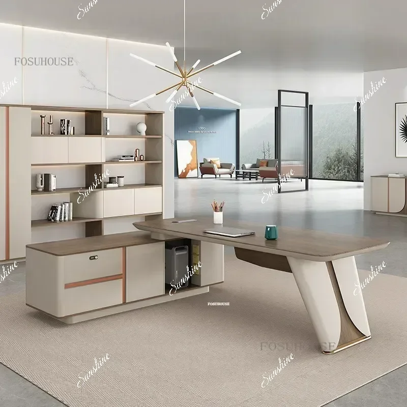 Modern Manager Computer Table and Chair Set Office Furniture Luxury Paint Office Work Desks High-End Office