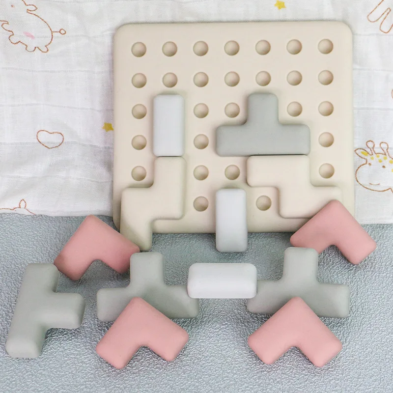 أحجية الصور المقطوعة المثالية المصنوعة من السيليكون للطعام خالية من مادة BPA للأطفال الصغار، لعبة حسية لتخفيف التوتر والتعلم المعرفي لجميع الأعمار