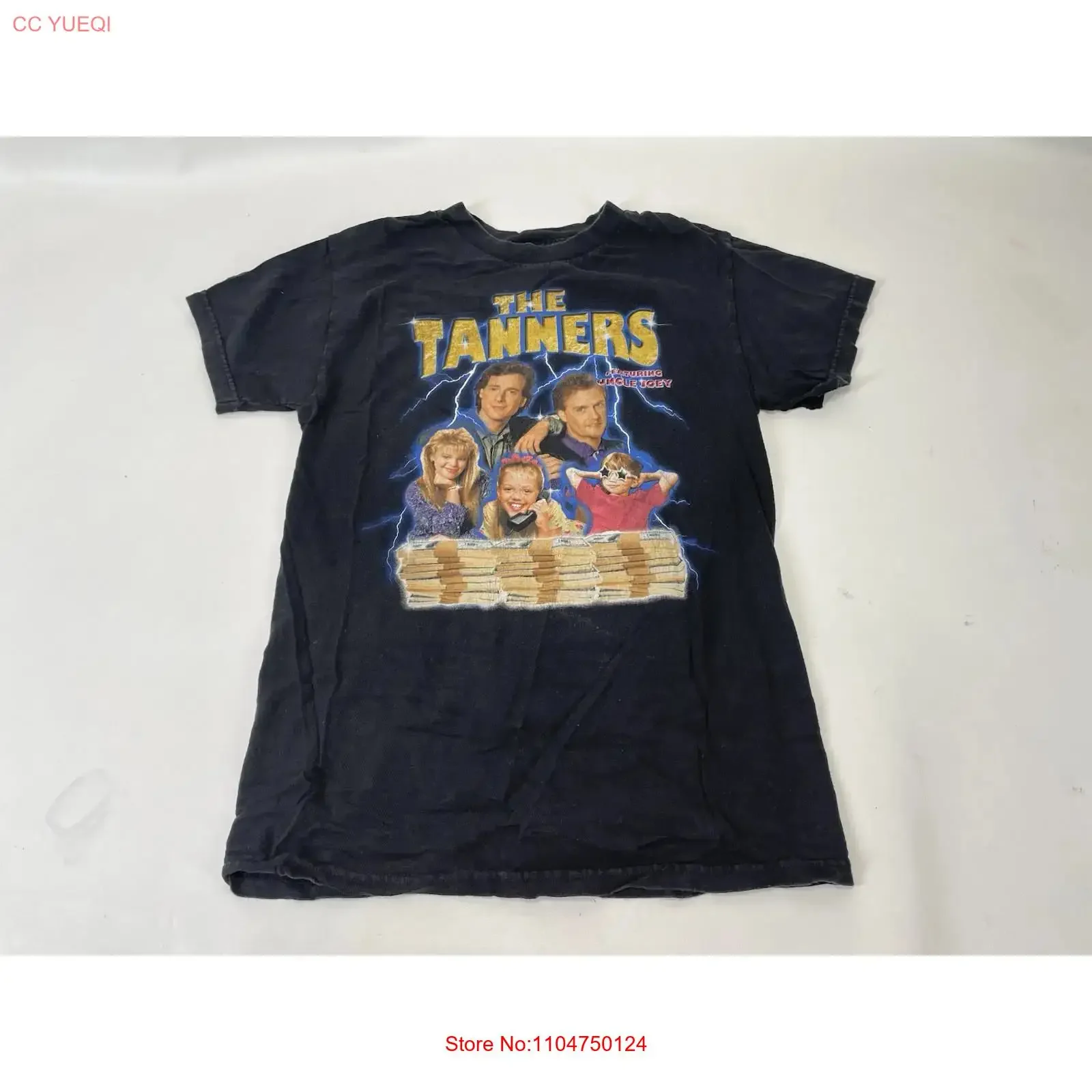 Full House The Tanners Purple Junction T-Shirt für Herren, S, Schwarz, Vintage-Stil, gewaschen, lässig, modisch, bequem, atmungsaktiv