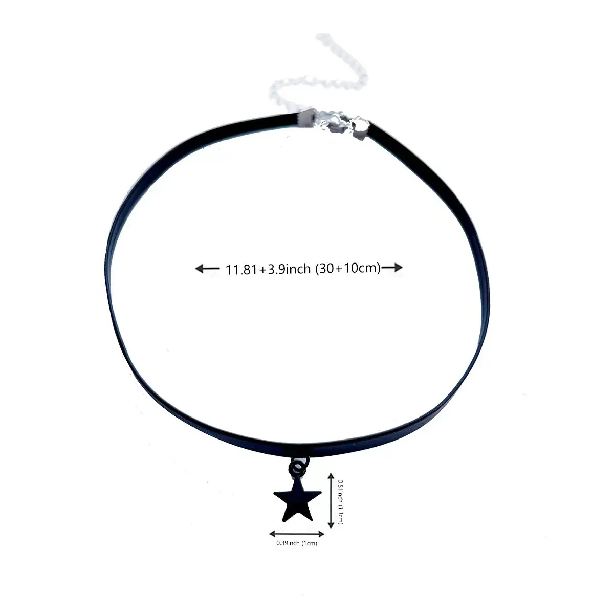 Cute Star Five-pointed Star Black PU Neck Strap choker collar choker Short clavicle chain Necklace Women's Accessories Ornaments