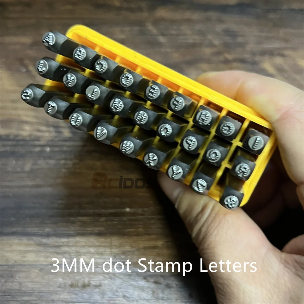 German Style Letters 3MM Dot stamps,RCIDOS Steel word punch stamp/matrix stamp letters, A-Z & 27pcs /box