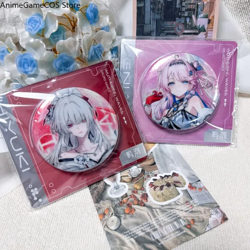 Jeu d'anime Wuthering Waves Hiyuki ‌   Ensemble de badges et broches pour figurines Denia Cosplay, accessoires pour sac à dos, cadeau d'Halloween