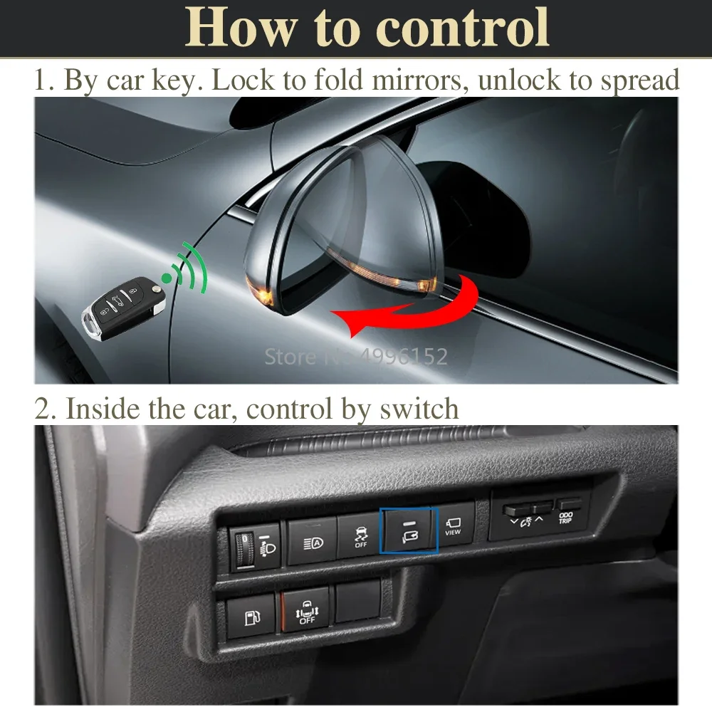 For Toyota Sienna XL40 2021-2023 Car Side Mirror Folding Kit Rearview Mirror Folding Motor Engine Electric Power Mirror Fold