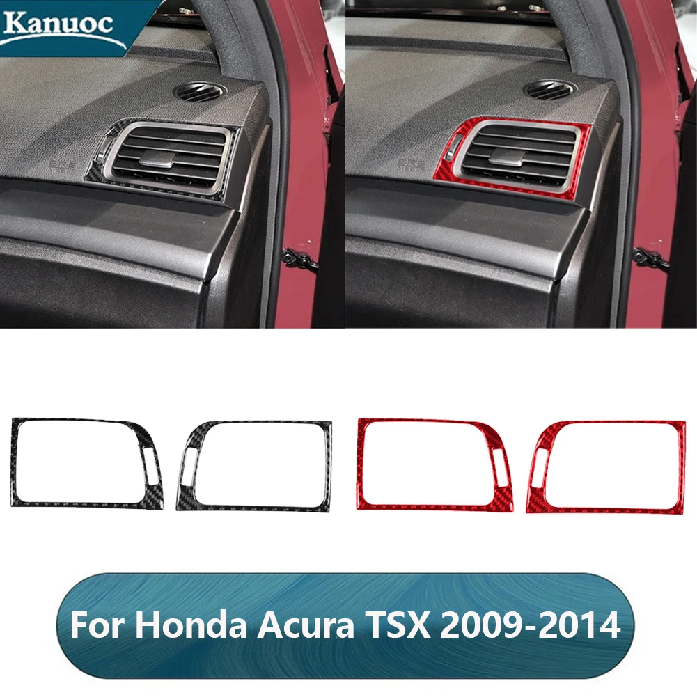 

Carbon Fiber Dashboard Left Right Air Vent Styling Stickers For Honda Acura TSX 2009-2014 Car Interior Decorative Accessories