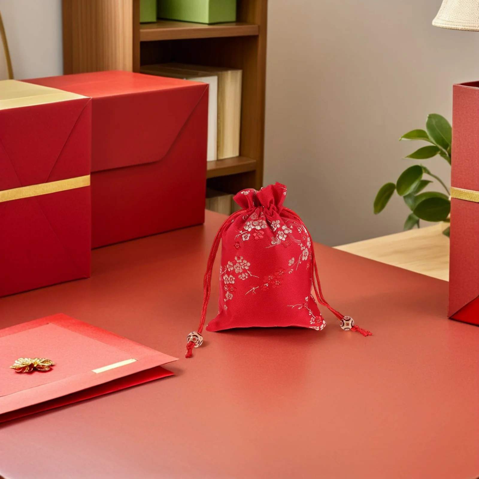 Borsa per gioielli in seta con coulisse in broccato ricamato da 12 pezzi, borsa per gioielli in seta, regalo per bomboniere, borsa da viaggio in seta