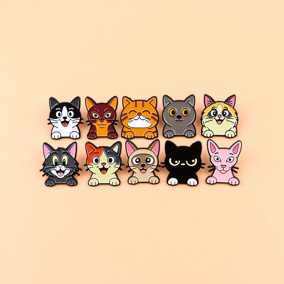 مزيج 10 قطعة/المجموعة الحيوانات الأليفة القط المينا دبابيس معدنية محبوب بروش ظهره قبعة حقيبة طوق شارات الرجال النساء مجوهرات الأزياء جمع هدية