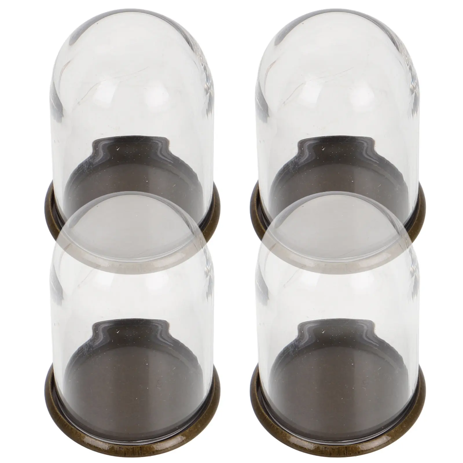 

4Pcs Clear Glass Dome Display Miniature Cloche for Preserved Flowers Micro Landscape DIY Decor Glass Dome Metal Base Small