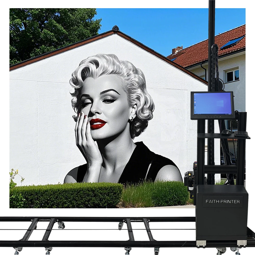 Faith Outdoor & Indoor Automatic Wall Art Printer Machine New 3D Vertical Pen For Mural Direct Flex Material Wall Printer