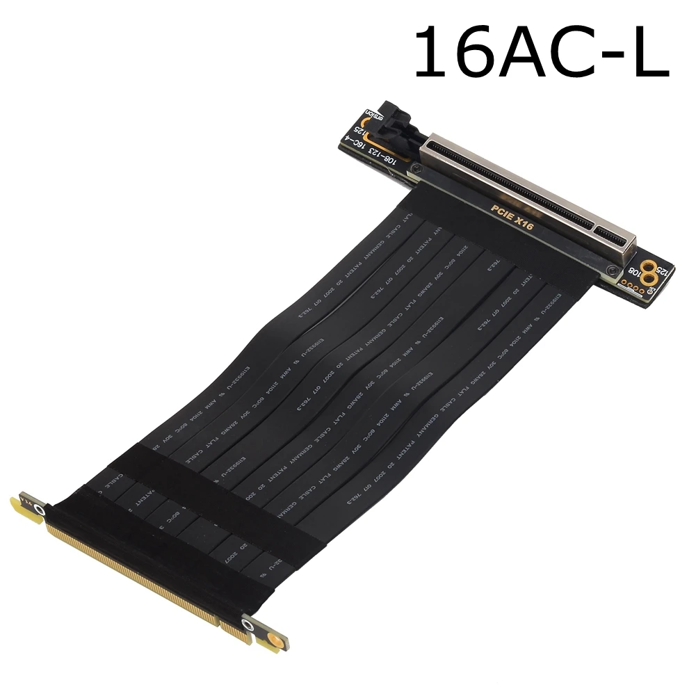

PCI-E 3.0 x16 Graphic Card Riser Extension Cable PCIE 16x Double Fold 90 Degree Vertical Reverse Male/Female Angle Flexible Cord