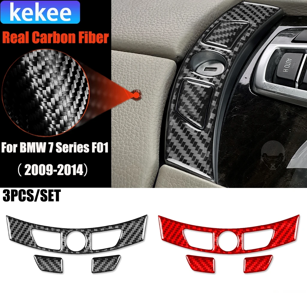 

Carbon Fiber Car Accessories Armrest Switch Interior Trim Cover Soft Sticker For BMW 7 Series F01 730li 740li 750li 2009-2014