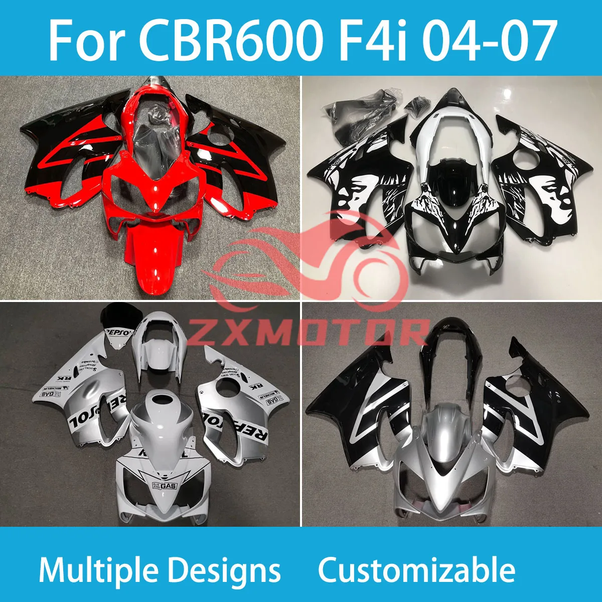 CBR 600 F4i 04 05 06 07 Motorcycle Fairing Kit for Honda CBR 600 F 4i 2004 2005 2006 2007 Injection Cover Fairings