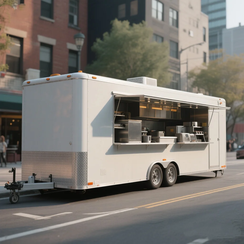 مبيعات الشوارع، شاحنة القهوة، شاحنة الطعام، البرغر، البطاطس المقلية، كشك الآيس كريم، مقطورة طعام متنقلة مع مطبخ كامل #1