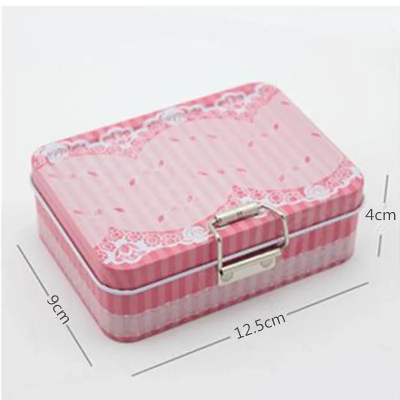 New Portable Double-Layer Vintage Flower Pull Button Jewelry Storage Tin Box Small Coin Earrings Candy Organizer Case Home Decor