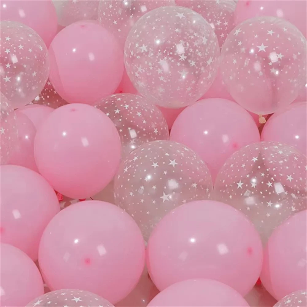 16PCS/SET 12 inch Pink Sky Star Latex Balloon Valentine's Day Decoration Birthday Party Decoration Balloon