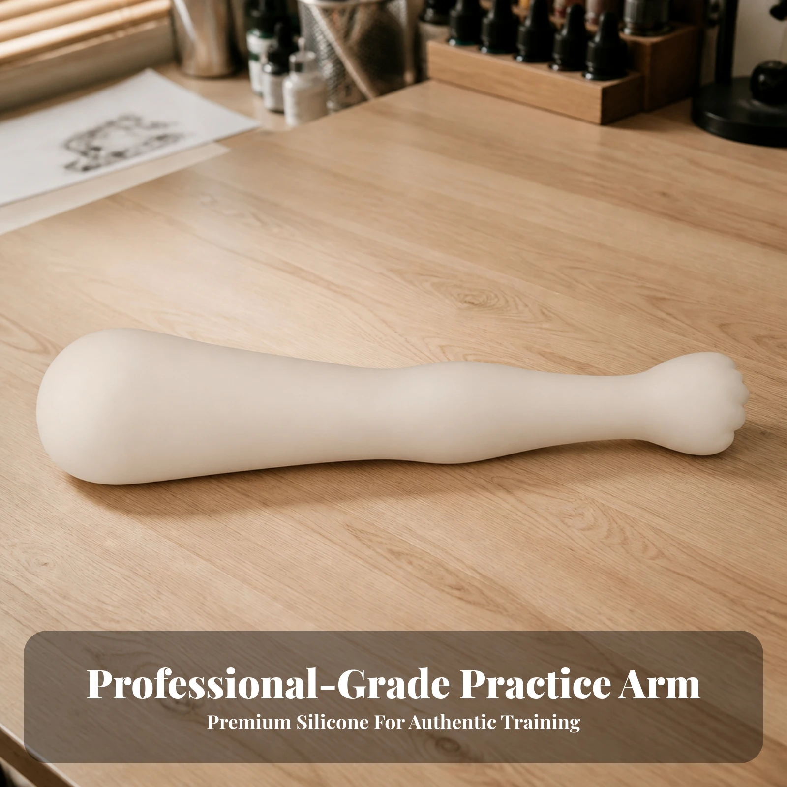 Full Arm Tattoo Practice Skin Thick Tattoo Practice Arm Long-Lasting Flexible for Apprentices