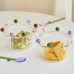 Crown Bowl Salad Bowl Cute Bowl Fruit Plate Dish Glass Bowl Snack Candy Cake Bowl Ice Cream Cup Fruit Bowl Home Decor Storage