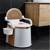 Simple Portable Toilet Comfortable Sit Toilet Portable Wc Bedroom Urine Bucket Mobile Bedpan Chair for Bathroom