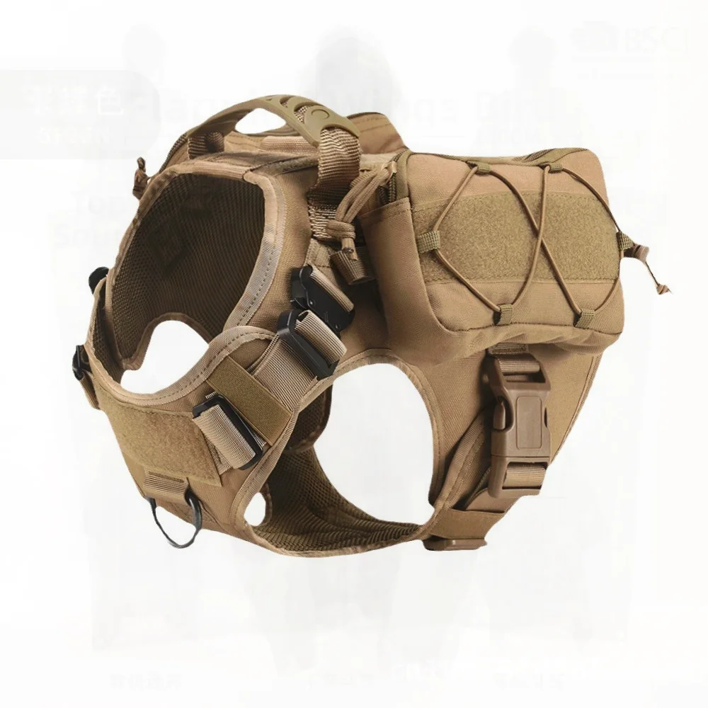 

Тактический жилет для собак 1000D, цвет грязи, с системой MOLLE, из полиэстера, для прогулок, в китайском стиле, одежда для собак