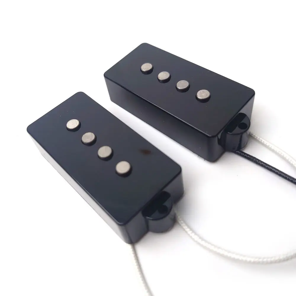 Bass Guitar Pickups Vintage Alnico 5 4 String Bass Neck Bridge Pickups Set Black  Bass Guitars Replacement Parts