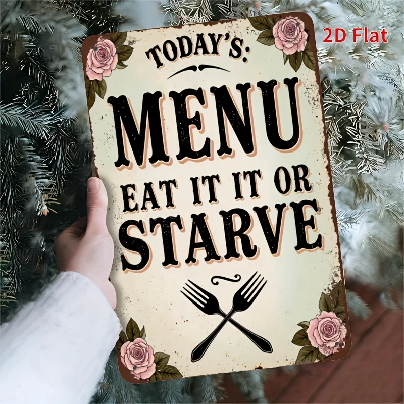 2D Flat - 2D Plane Retro Metal Sign Tin Painting, 