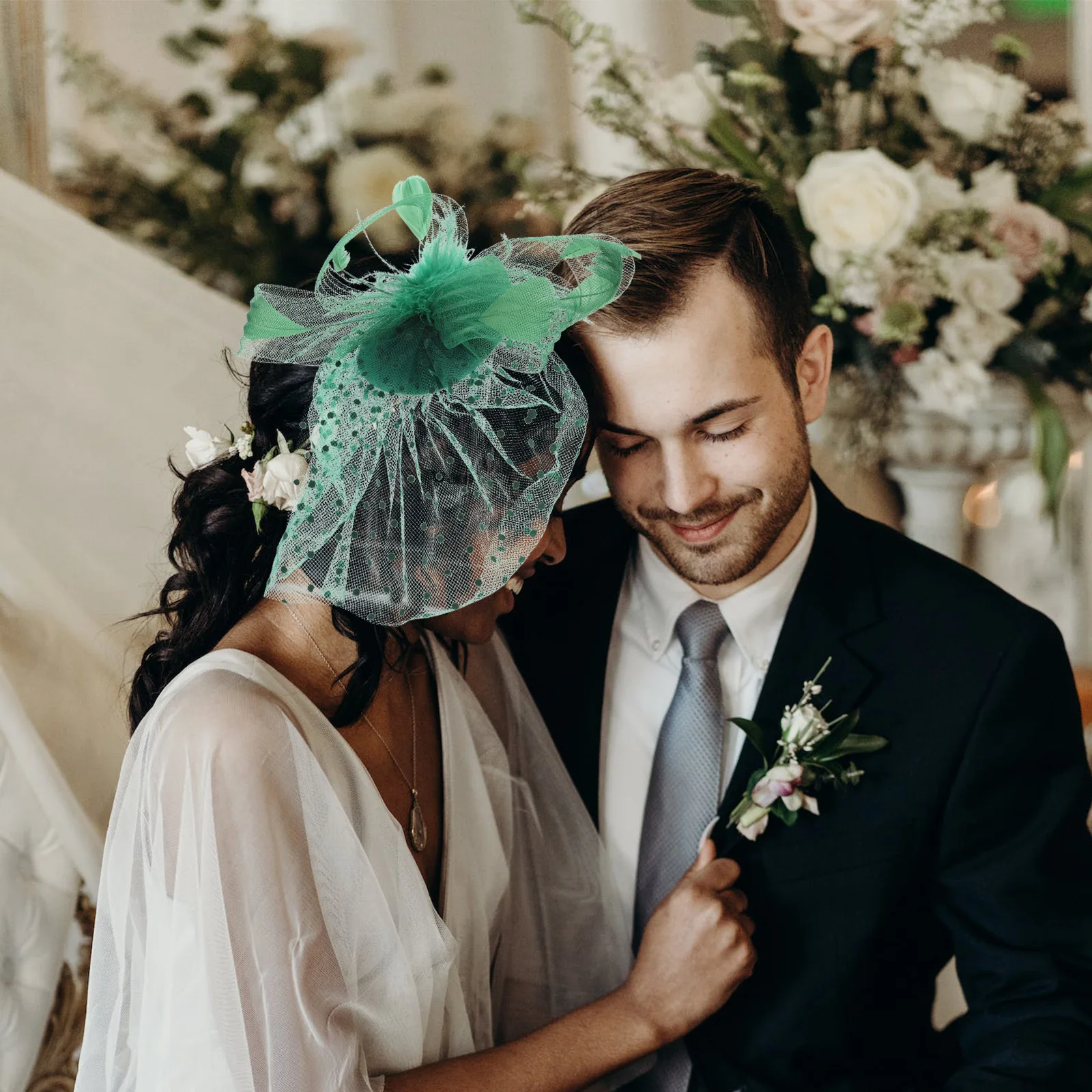 

Vintage Bridal Hairpin Retro Mesh Plume Fascinator Secure Hat Clip Tea Party Wedding Accessory Veil Headband