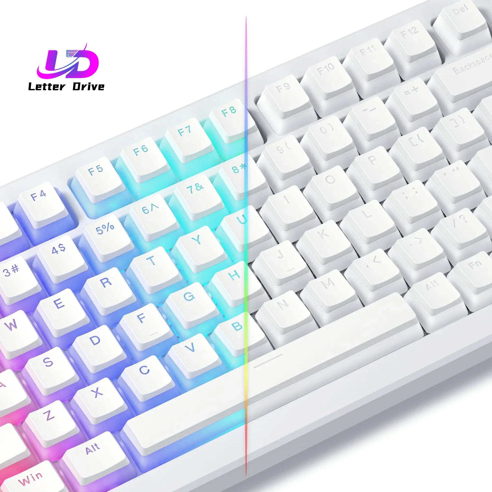 129 Key White Pudding PBT Double Shot  Keycaps OEM Profile C
