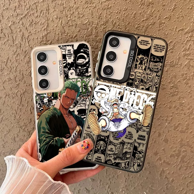 

O-One-Pieces Luffy Popular For Samsung A73 A72 A71 A53 A52 A33 A54 A34 A35 A36 A55 A56 5G Colorful Silver Phone Case