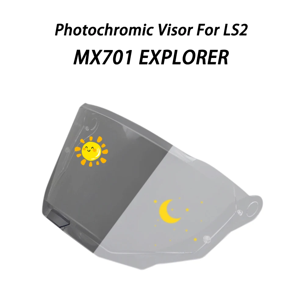 

Motorcycle Photochromic Helmet Visor For LS2 MX701 EXPLORER Helmet Shield goggles hromic Tea black Automatically Darkens Lens