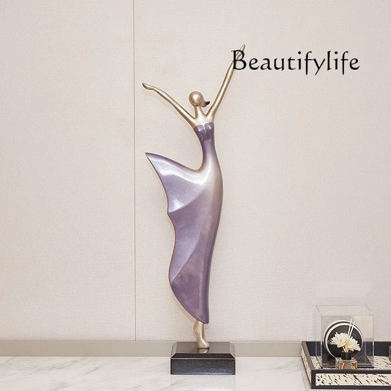 Q Light luxury high-end character sculpture ornament living room entrance study TV cabinet, wine cabinet background wall desk