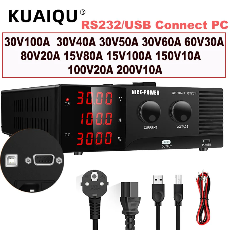 RS232/USB Automatic Control Programmable DC Power Supply Software Program Control 15V 30V 100A 80V 20A 200V10A 15V100A 60V30A