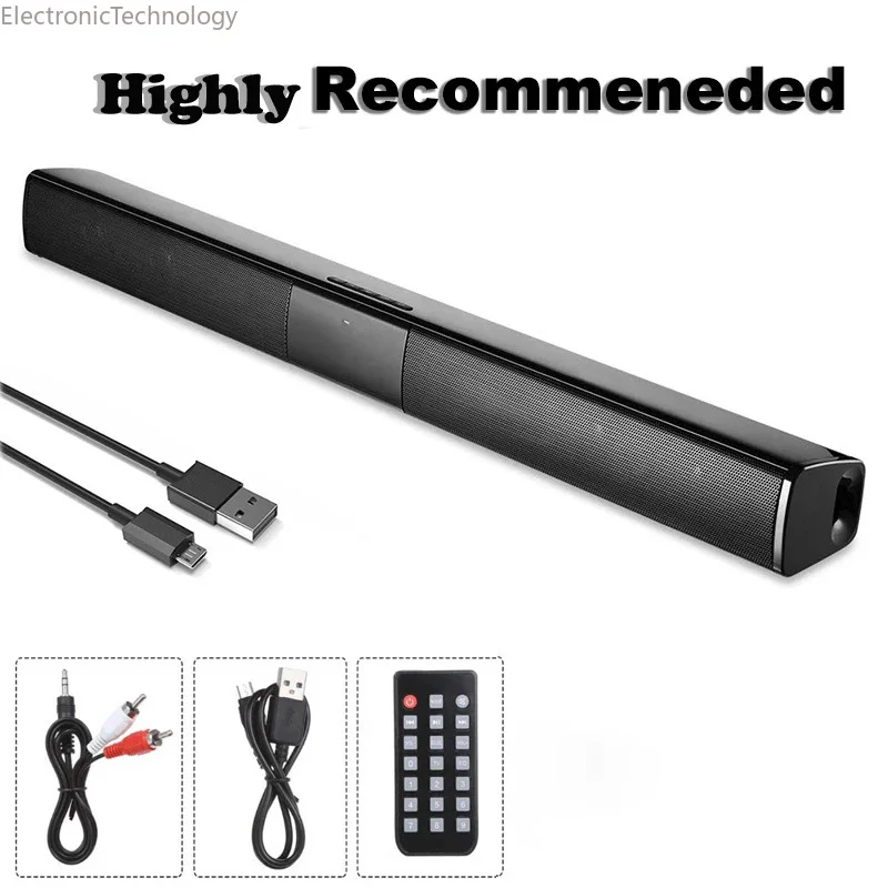 20W TV Sound Bar Wired and Wireless Bluetooth Home Surround SoundBar for PC Theater TV Speaker