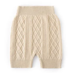 New autumn and winter shorts for women, knitted cashmere pants, fashionable and casual, jacquard thickened hip hugging pants