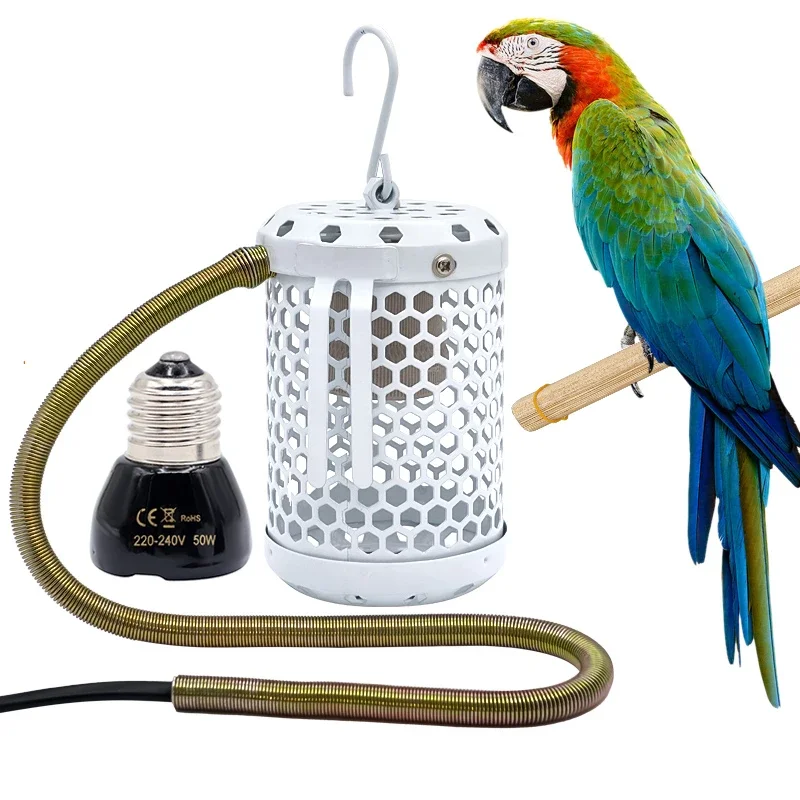 

Pet Parrot Heater Preservation Cage Heating Lamp Anti-bite Anti-scalding Reptile Warm Lights Accessories Bird Supplies 220V