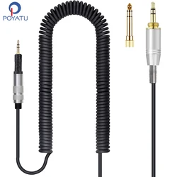 Headphone Cable for Yamaha HPH-MT5 HPH-MT5W HPH-MT8 Monitor Headphones Replacement Upgrade Cables Spring Relief Coiled Cord Wire