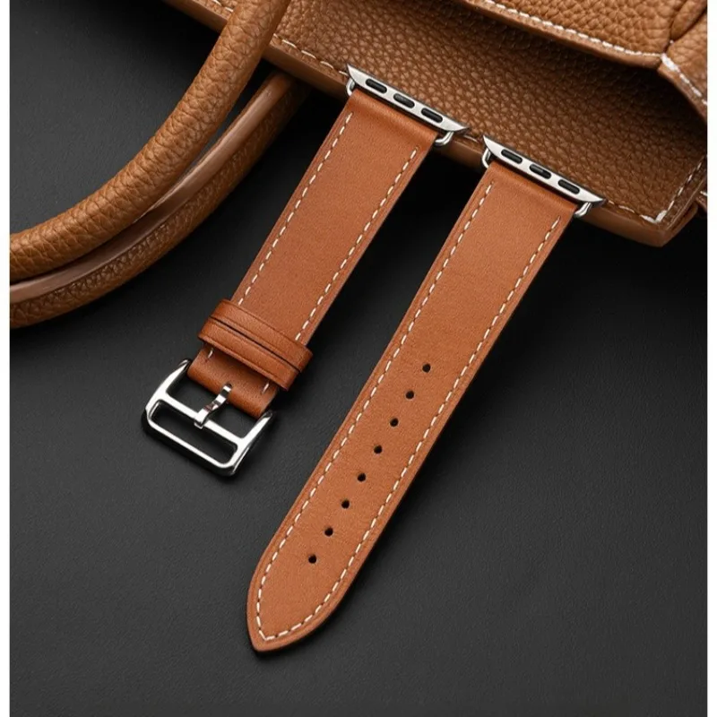 Lederarmband für Apple Watch Band 44 mm 45 49 41 40 38 42 46 mm Armband Correa Armband iWatch Serie 10 9 8 7 6 5 4 SE Ultra 2