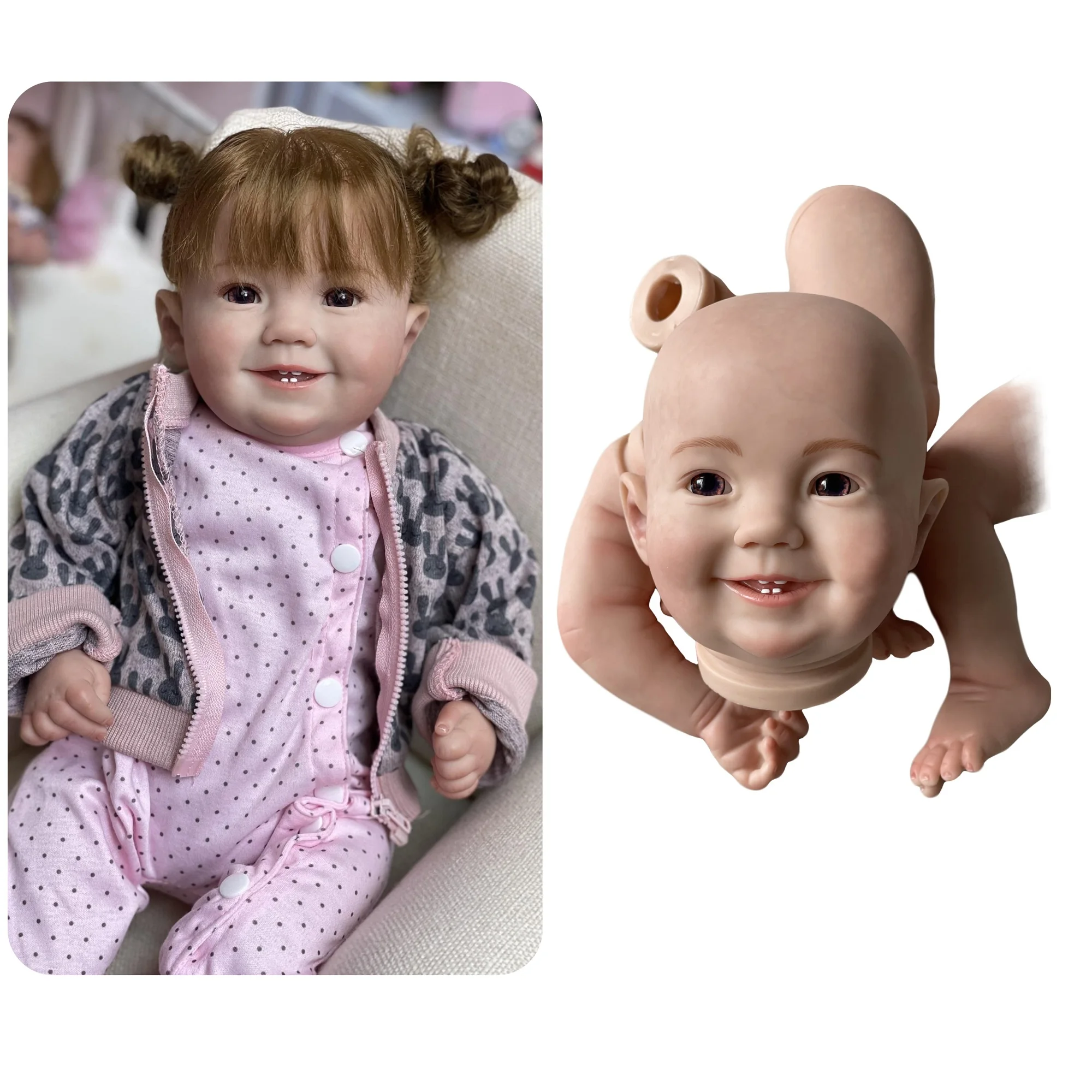 50cm Emilia Reborn Doll Kits Soft Vinyl Dolls Parts Handmade Painted Lifelike Bebe Reborn Kit Reborn Sin Pintar