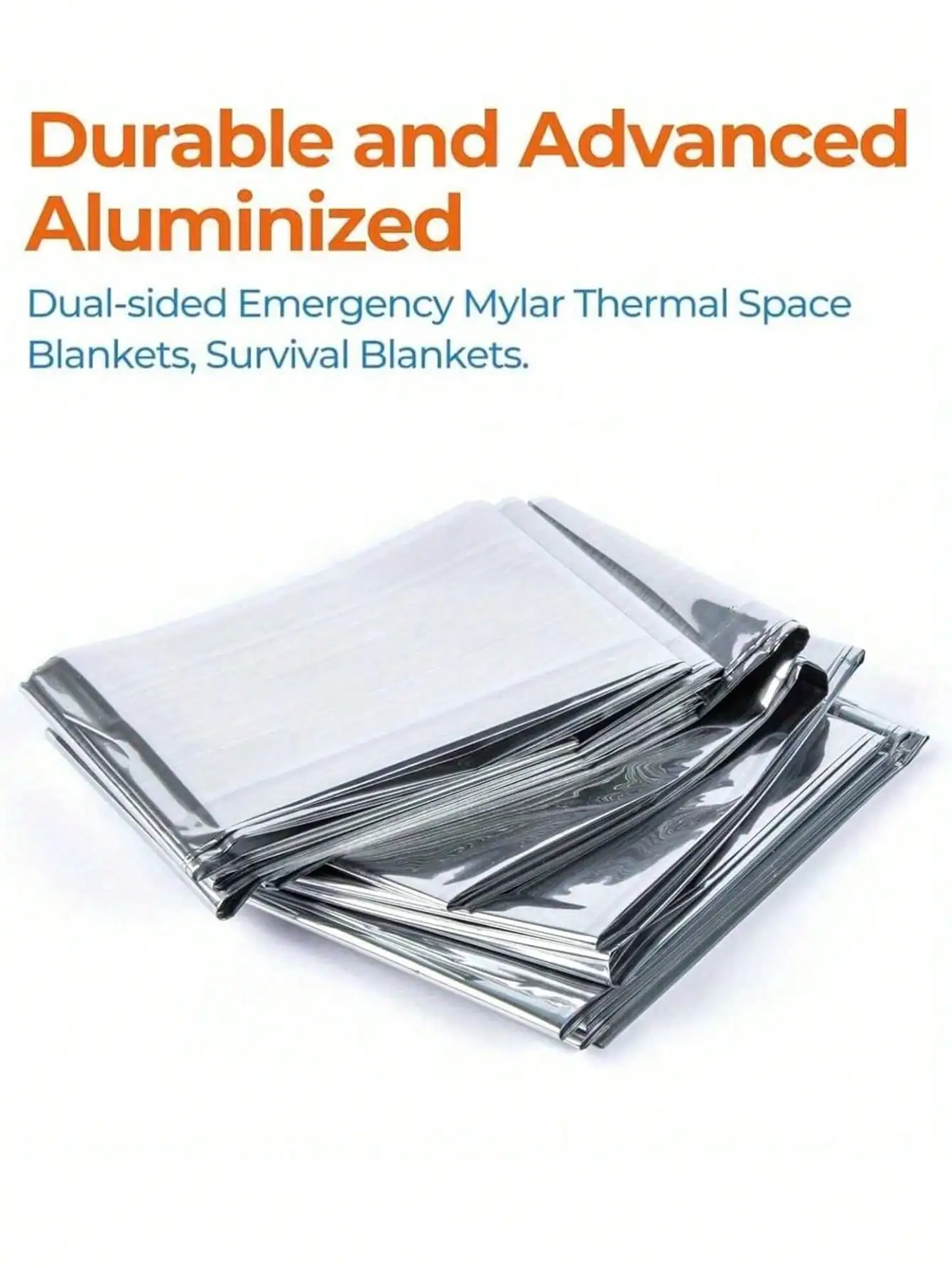 2/5/10 قطعة/الحزمة بطانية حرارية مايلر من رقائق الطوارئ، 52 بوصة طول × 84 بوصة عرض، بطانية حرارية مايلر للطوارئ رائعة للاستخدام في الهواء الطلق والمشي لمسافات طويلة