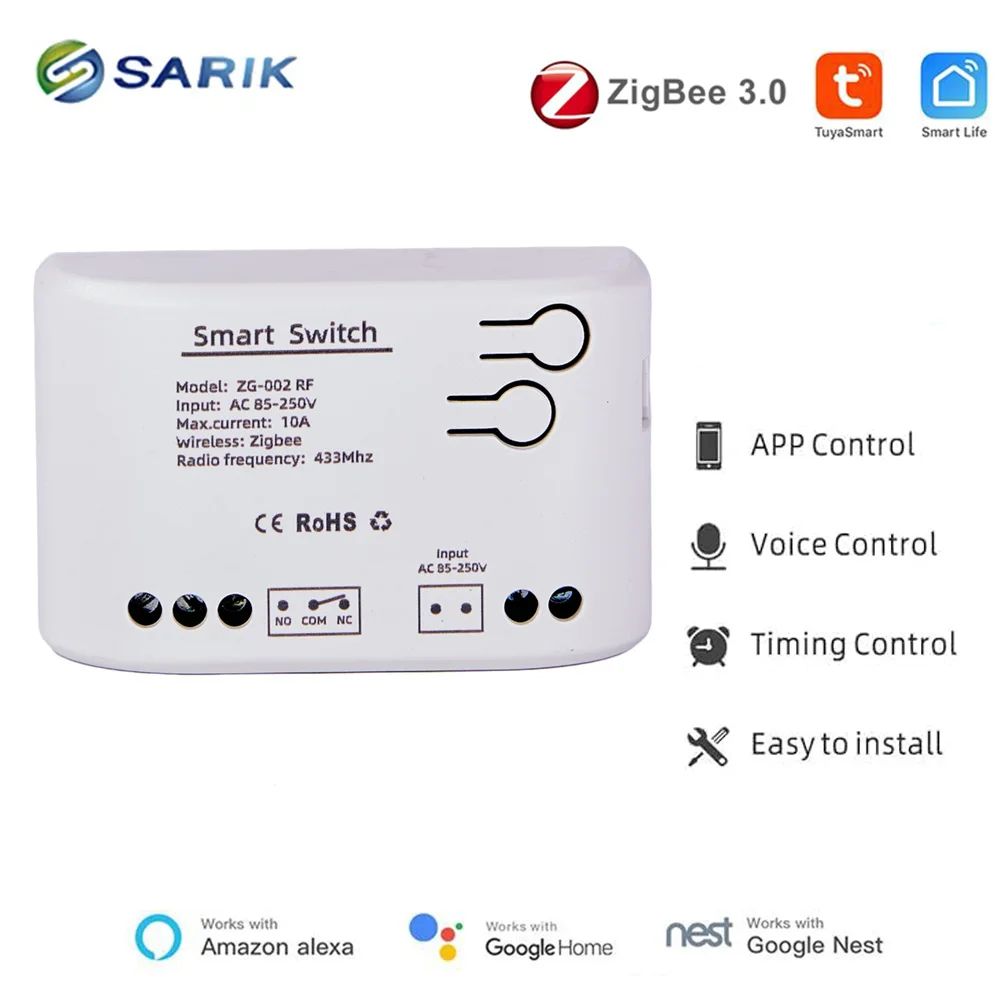 

Модуль умного релейного переключателя Zigbee Wi-Fi, беспроводной механизм открывания гаражных ворот, 1 канал, переменный/постоянный ток, 7-32 В, переключатель дистанционного управления