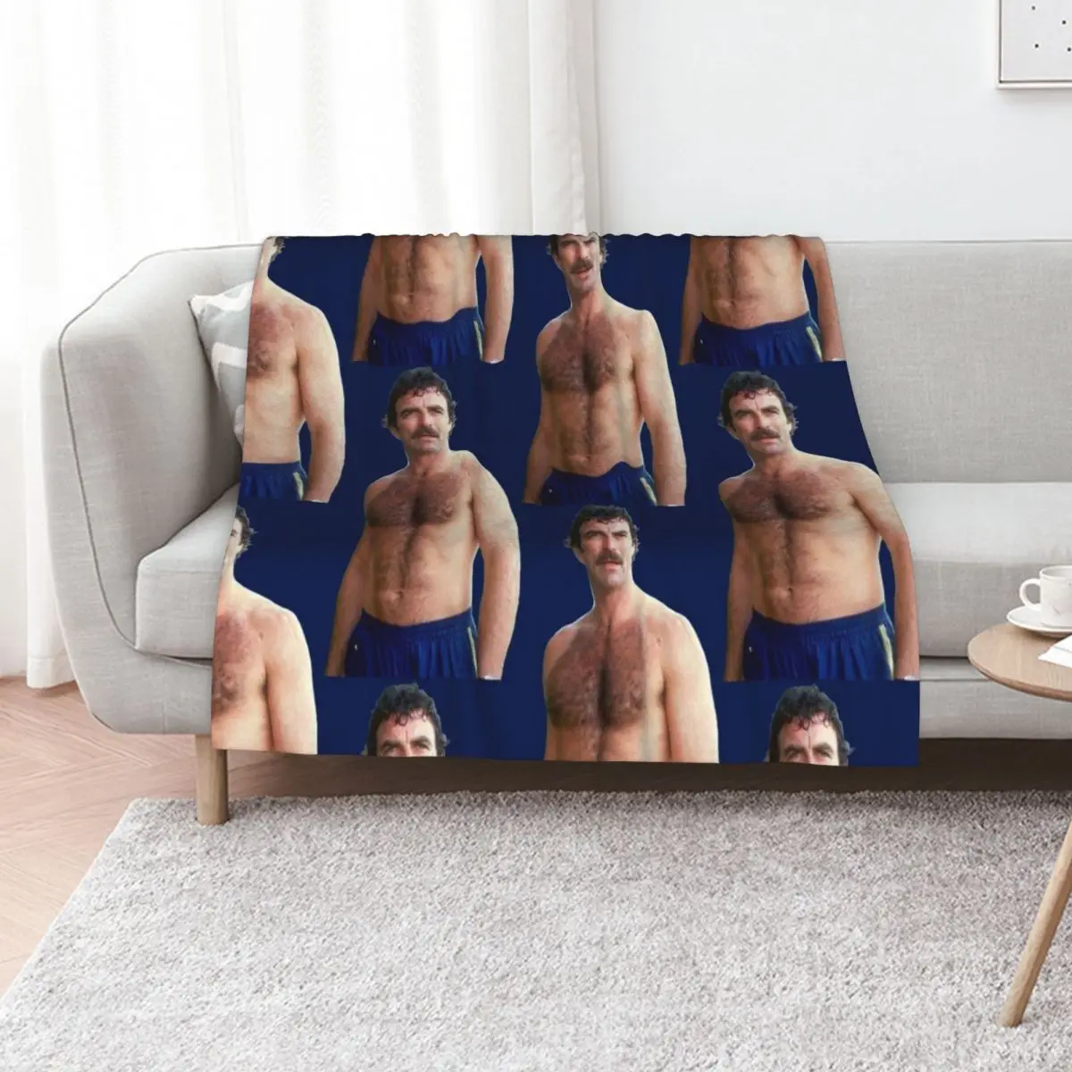 Tom Selleck Throw Blanket Stain Resistant Cozy Warm Blanket