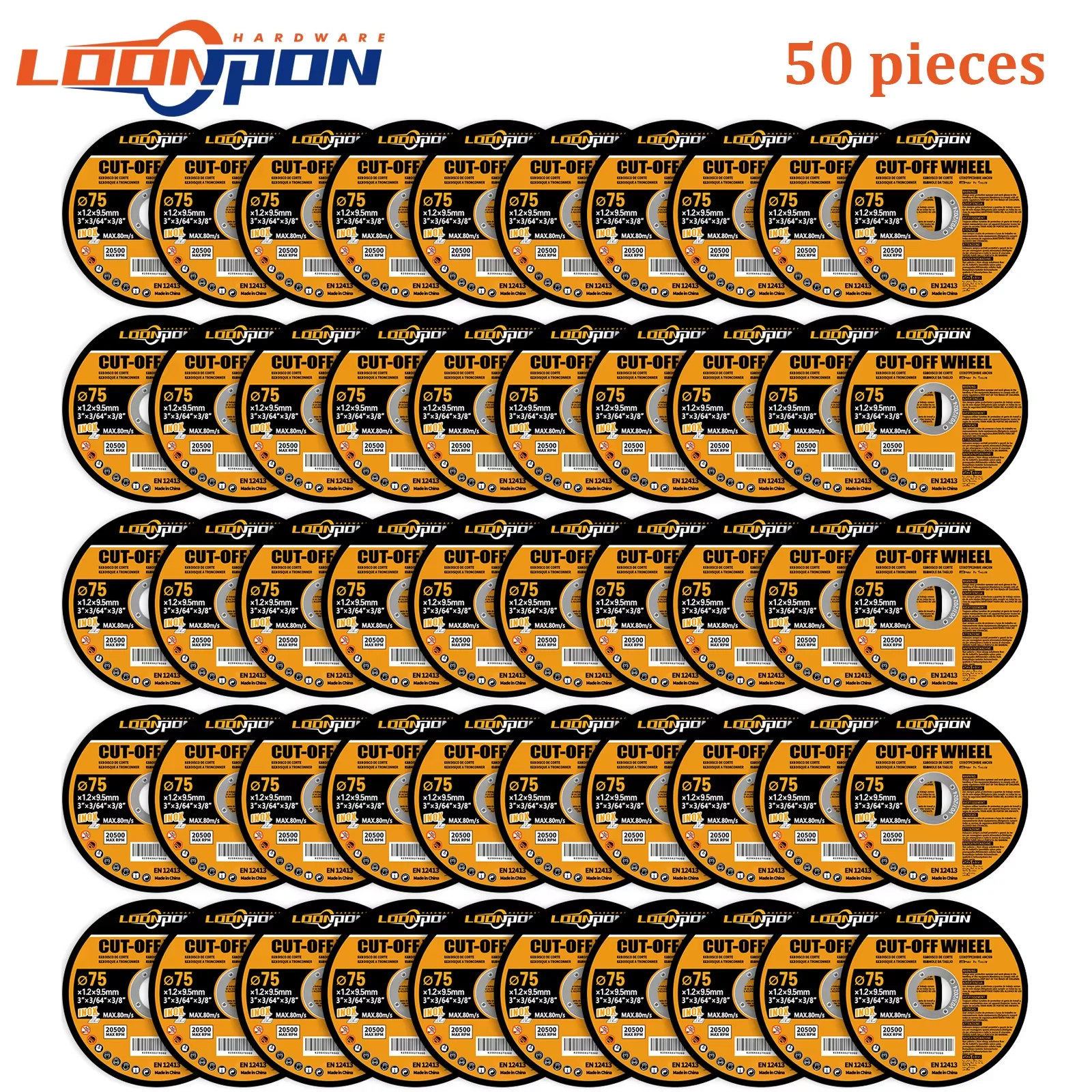 Loonpon 3 Zoll/75 mm Metall-Trennscheibe, Trennscheiben, Kreissägeblatt, Schleifscheiben, Winkelschleifer, Rad für Edelstahl