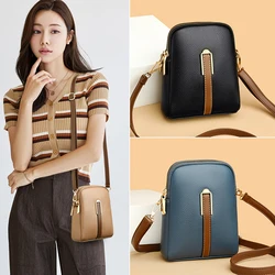 Luxury Genuine Leather Women's Phone Bag Wallets Fashion Shoulder Messenger Bags For Women 2024 Female Small Messenger Tote Sac